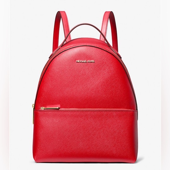 NWT Michael Kors Sheila Medium Backpack Color Red - Picture 1 of 9